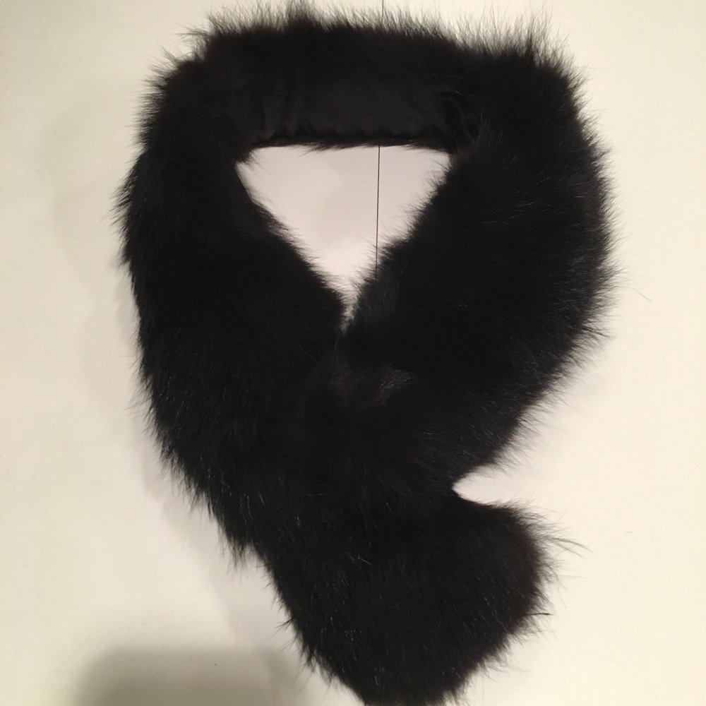 Black Mink Fur Collar with Clip